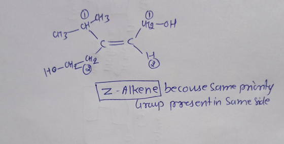 0 ug-OH 대3대대 HOCHZ iz - Alkene becouse Same prienity Truup present in same side
