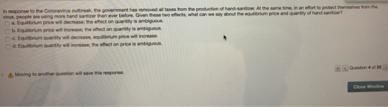 In response to the Coronavirus outbreak, the government has removed all taxes from the production of hand-sanitizer. At the s