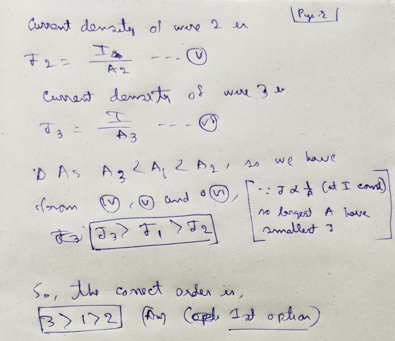Curent density of were 2 Too 72= AQ were ze Current density of T T3 - Az we have p As Ag2A from 2 A, 2 r, so 22 7 1 Cat I co