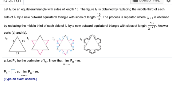10.3. IUT 3 QueSLUIT HELP Let lo be an equilateral triangle with sides of length 13. The figure 14 is obtained by replacing t