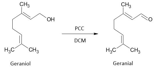 CH3 CHз ОН РСС DCM Hас CHз Hас CHз Geranial Geraniol