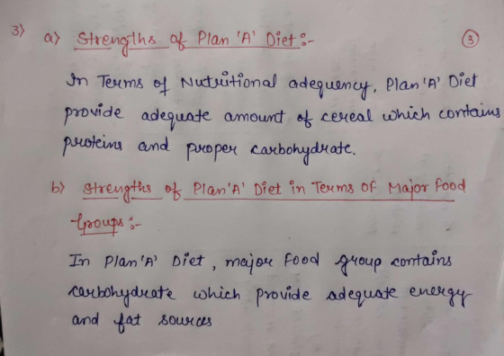 OP 37 as strengths of Plan A Diet: - In Terms of Nutritional adequency, Plan A Diet provide adequate amount of cereal whi