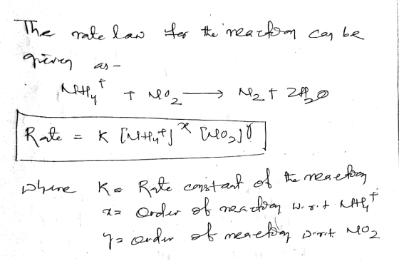 The rate law for the near fom can be greina as- Metyt tulo2 Mat Zho Rate = K[nitelje Hol] Where Ke Rate constant of the mesef