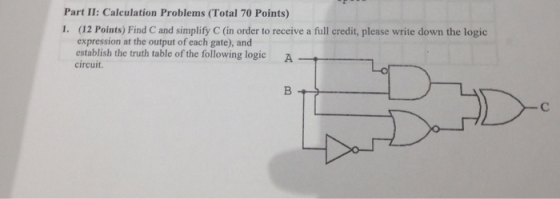 Part II: Calculation Problems (Total 70 Points) 1. (12 Points) Find C and simplify C (in order to receive a full credit, plea