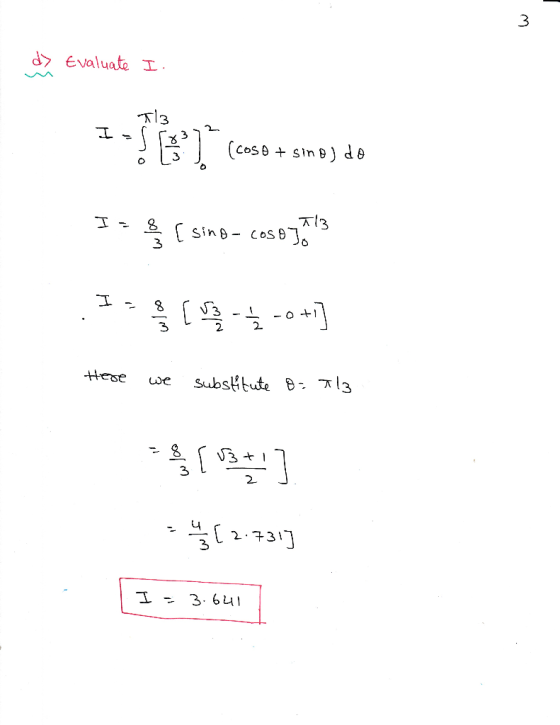 3 dyevaluate I o L3 13 올 [ Sint-cos 3 3 2. 3 2 [ 2.73] 3