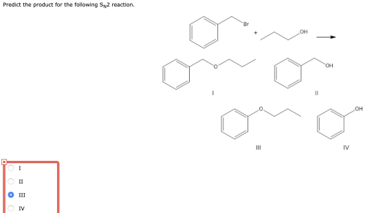 Predict the product for the following Sn2 reaction. ОН он o ooo
