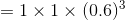 = 1\times1\times(0.6)^{3}