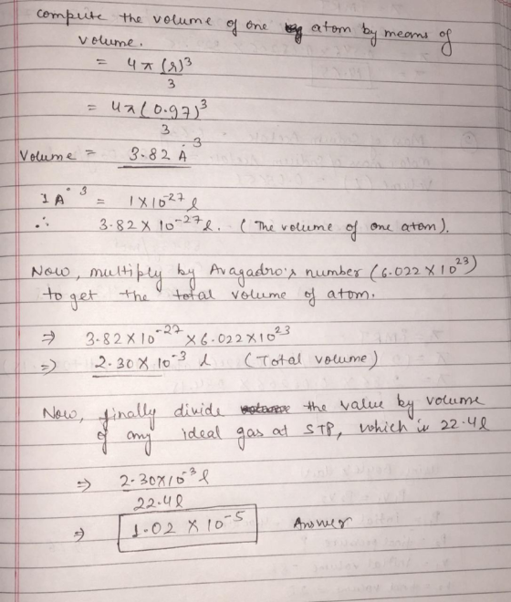 compute the volume of one volume. = 47 (93 atom by means of - uzlo.973 3 Volume = 3.82 Å I A3 = 1x1027 e . 3.82 x 10-27d. ( T