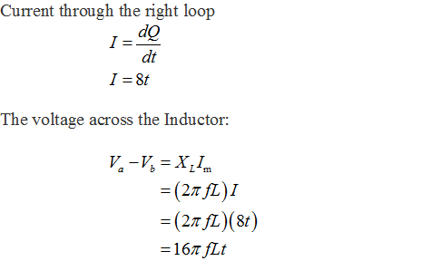 Current through the right loop dQ dt The voltage across the Inductor