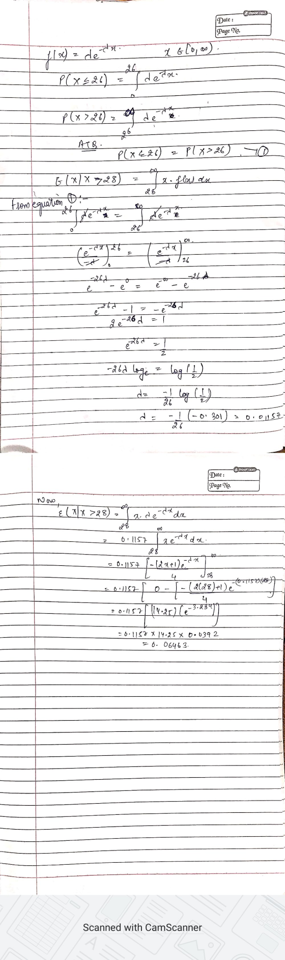 mooLIGHT Date: Page No. z x 600,oo de det 4109 P(x = 26) deda p(x>20) 2 6 AeR P(x 426 2 plx>26) 40 61 X/X 728) x. fou du from
