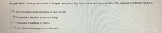 Nitrogen fixation is a key component of biogeochemical cycling. It also represents an important inter-species interaction, wh