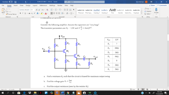 AutoSave OCH H File Home Search Help 0 X Comments Insert View E CEN 325 HW 7 - F19 (1) - Swed Draw Design Layout References M