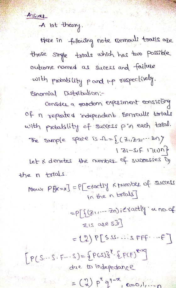 A bt theon those Strgl tals hcha uoo Passible outceme noms as sucess and oith Linomia istsiblion:- failue with Pobaki lity ef succes pn each Ihe the n totalc in the n totals 12) PS due to inde pedance