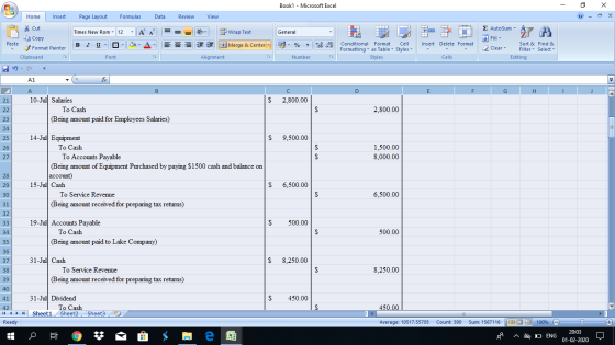 Book1 - Microsoft Excel - X Home Insert Page Layout Formulas Data Review View Cut Copy - General 1 Wrap Text Merge & Center 1