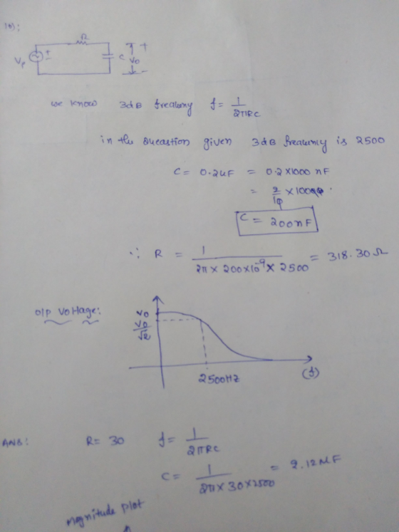 16); Vo in ts Bcastfor given 34e = 318.30 JL oip Vo Hagev む 212 MF