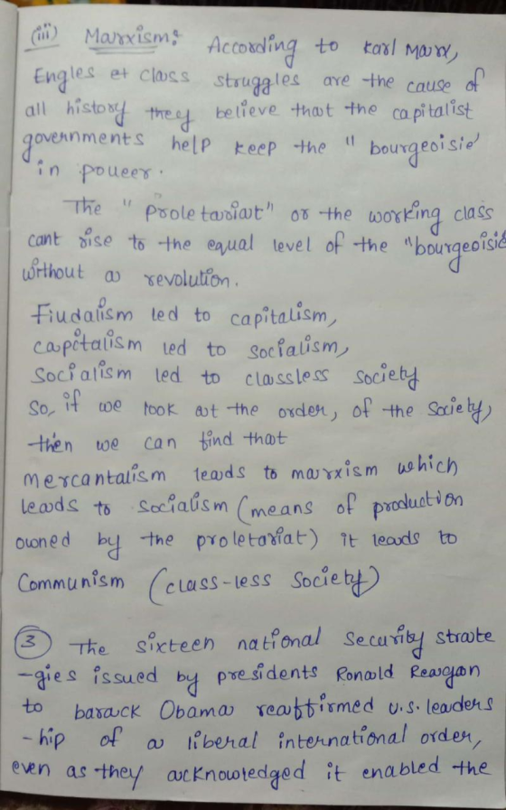 a) Maxxism. According to Karl More Engles et class struggles are the cause of all history they believe that the capitalist go