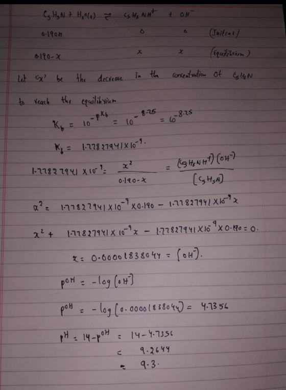 Cg Hg N + Hole) ř cs Hg Nut + oH 0-1901 0190-2 = 6-8-25 (Equilibrium ) Let Go be the decrease in the concentration of Eston t