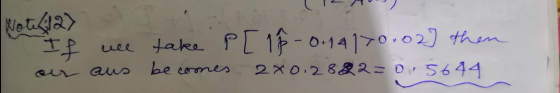 Notesta) If we take P[1P - 0.14170.02] then ar aus becomes 2x0.28 82=0.5644