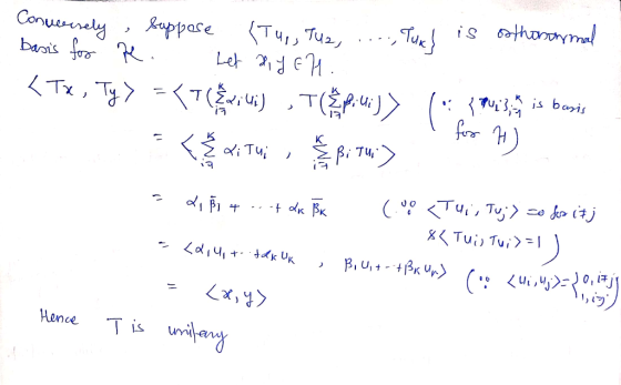 os is oothanormal Conversely, suppose (Tup, Tua, ....) basis for R. Let XJER. <Tx, Ty} = (T(xiU), TEPL::)(* 1903. is besis =