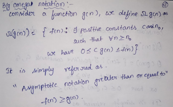 Bly omegob nolation:- conxder a unckibn gcn), ux dlagine 51.gm) OLam), S2aun) as card no , {f(n) : ฮื Positive constant Such that Vnen as mptotlc notation are bler than or egual to