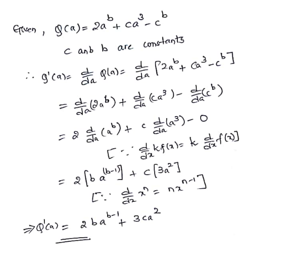Greven, gca)- 2a + cal-cb cand b are consteent3 -- gcasa da glas da Prat cap-cb] =d2ab) + & Ca?)- tract) Cab) + cellam)- 0 [