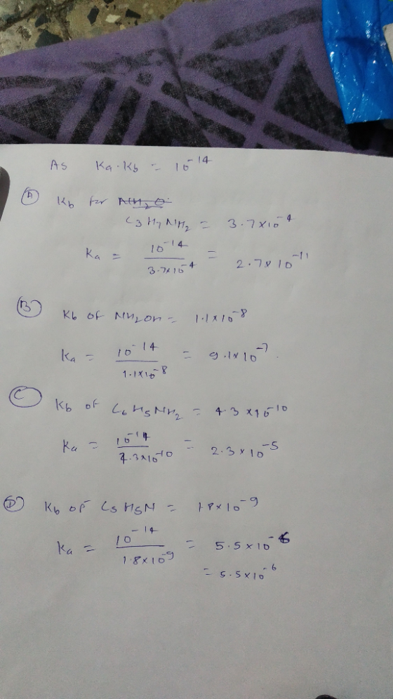 - As Kacky - 1514 ko ver Ah, e 3 Hay NM = 3.7x10 4 10-14 Ka = Ka = -11 3.7054 37164 2.7810 Kb of Mr.on - 1.18108 1014 ka - 10