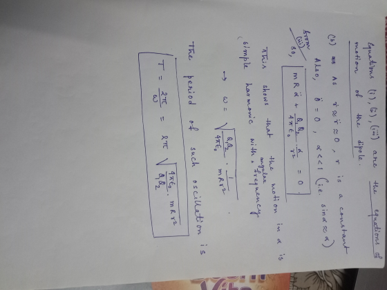 are the equations of motion Equations (i), (i), (2) dipole. of the is a constant * * * 0. As 15$ (6) Also, = 0 <<1 (ie. sində