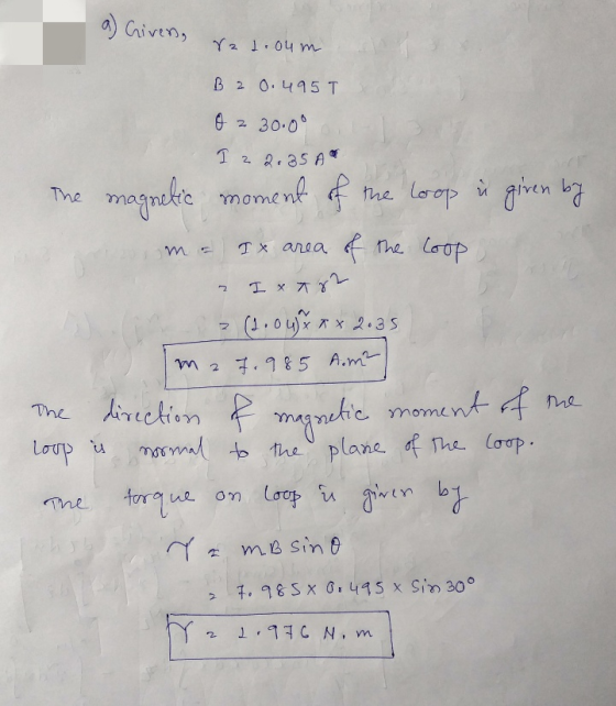 The magmetic momen >러 べな w V8 sin θ