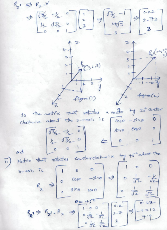 R & R₂0V T2 to] 0.22 20-016 2.73 Ito w Lo or 13 4t Ril I, I figure (1 72 figure (2) 3o the matrix that solates a vector by 3
