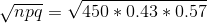 npq = V 450 * 0.43 * 0.57
