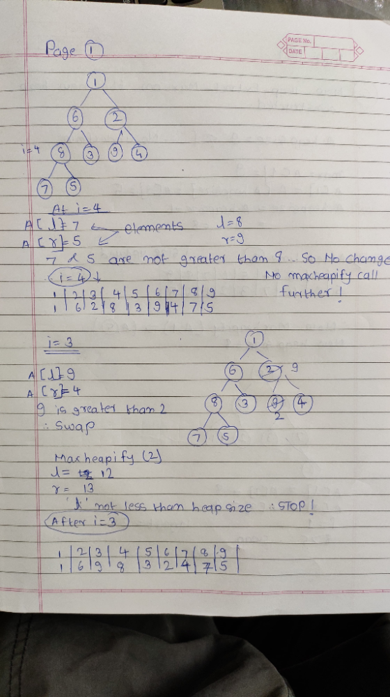 PAGE NO Page ① COATE 28 <elements_ At ;=4 ACJE Z E lements y=9 7 ds are not greater than 9. So Ho Change No macheanify call f