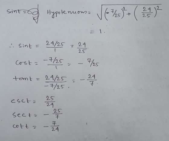 Sim Hypote nuows: Je %** ( 23 ) El. i sint = 24/25 7 21 Cost = -7/25, 725 3 tomt 24 24/25 - 7/25, 7. csctz z secta 25 24 25 7