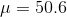 u= 50.6