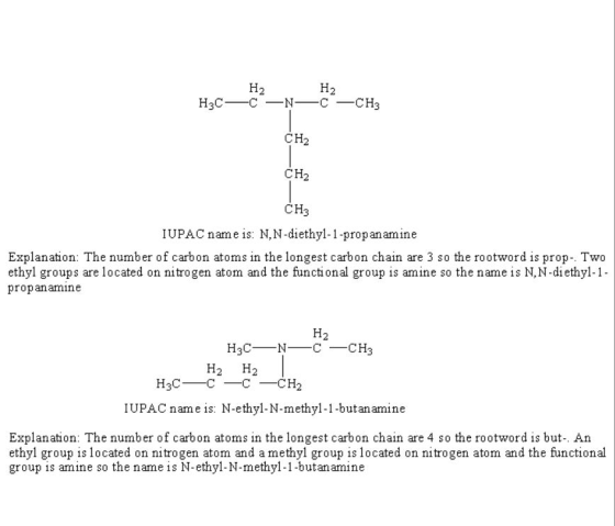 CH2 CH2 CH3 IUPAC name is: N,N-diethyl-1-propanamine Explanation: The number of carbon atoms in the longest carbon chain are