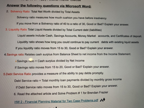 PPUUOHUMCU LAULISU Answer the following questions via Microsoft Word: 2. Solvency Ratio Total Net Worth divided by Total Asse