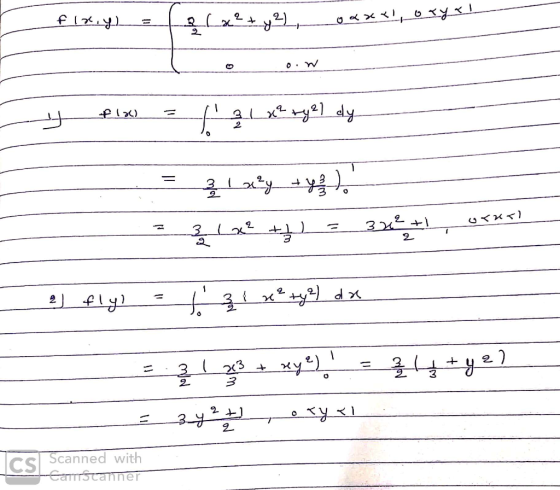 flx,y) %3D a1x²+y2) dy flac) %3D 31x² +f] %3D ) flyl <?+y2) dx xy?)_ 31 23 + %3D [イる cs Scanned with CarrStanner