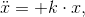 \ddot{x} = +k \cdot x,