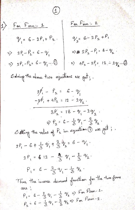 Vi= 6-2P,+ PR. 1 9:56=2P2 +P, >> 28,-P,= 6-9; 230 2P, -P,36-93 2) 3P, -2,36---01:. 4px - 21,5. 12. = 24-- Sebring the above t