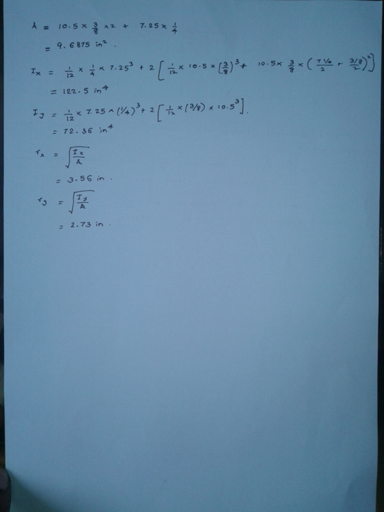 = |A= 10.5x332 + 7.25× 主 - 9.6875 in . 是xx 7.25 +2 x 10.5 * (3) + 10.5% 3122.5の = x 7.25 (4) 2 ×(9%) xbo.s]. A巧 ( 2) = - 72.3