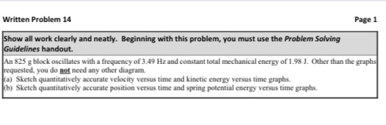 Written Problem 14 Page 1 Show all work clearly and neatly. Beginning with this problem, you must use the Problem Solving Gui