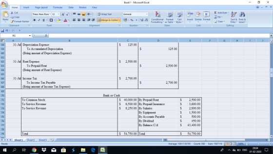 Book1 - Microsoft Excel - X Home Insert Page Layout Formulas Data Review View Cut Copy - General Times New Rom - 12 - A A BI