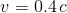 V = 0.4c