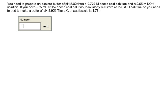 You need to prepare an acetate buffer of pH 5.92 f