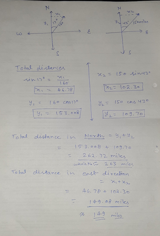 2 SOmile Total distances 22M15o in430 160 223 102.30 46.78 160 con1n° I ISo cos 430 1 53. 008 109.70 To tal distance in North