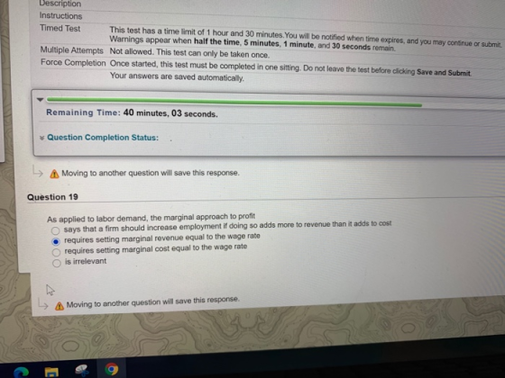Description Instructions Timed Test This test has a time limit of 1 hour and 30 minutes. You will be notified when time expir