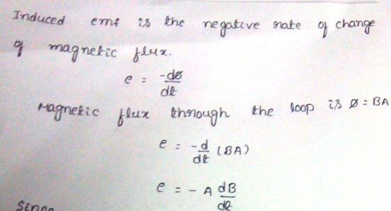 Induced ent the negative nate o char ge blux throngh the loop t 7:BA e d BA) de Stna dl