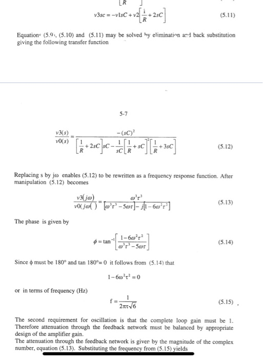 LR v3sc =-vlsC+02 C+v2 #+250] (5.11) Equations (5.9. (5.10) and (5.11) may be solved hy elimination and back substitution giv
