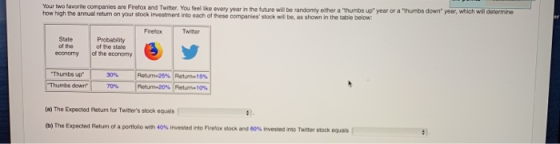 Your two favorite companies are Firefox and Twitter. You feel like every year in the future will be randomly ether a thumbs u