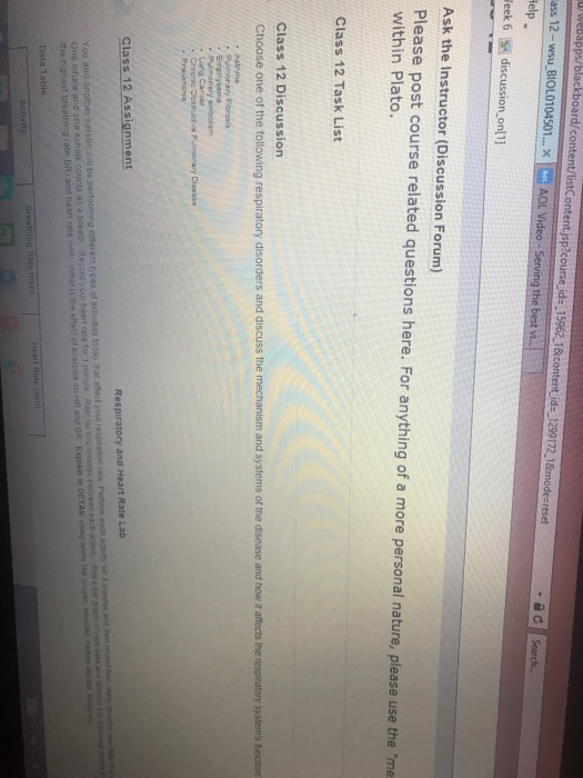 Ask the Instructor (Discussion Forum) Please post course related questions here. For anything of a more personal nature, plea
