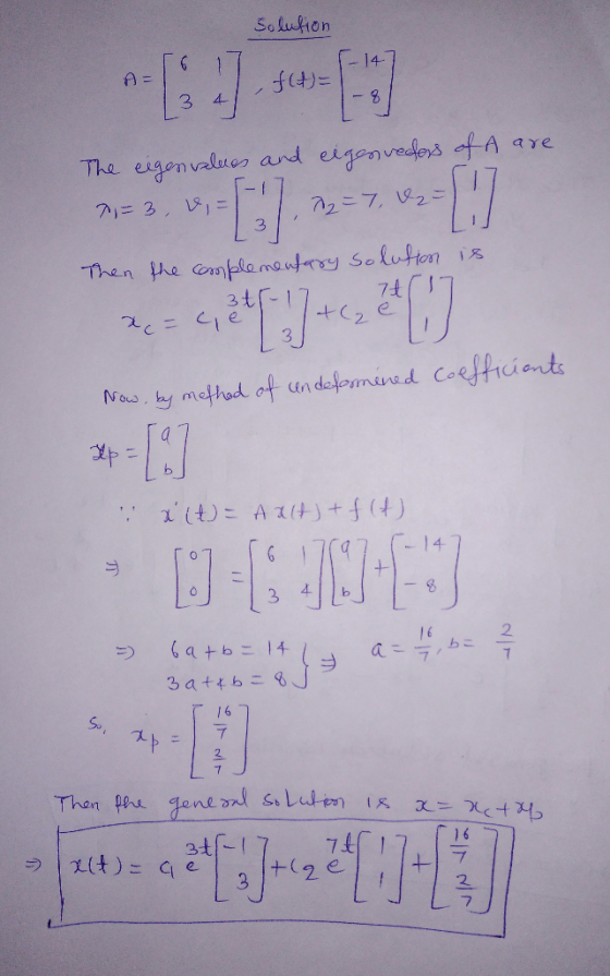 Solufion 3 4 The egenvaluoaros of A are 2 3 Moby mc . [.].I::/に1.1-7 23ヨにシこ2 7 1 6 ブ So 1 6 74 2 7